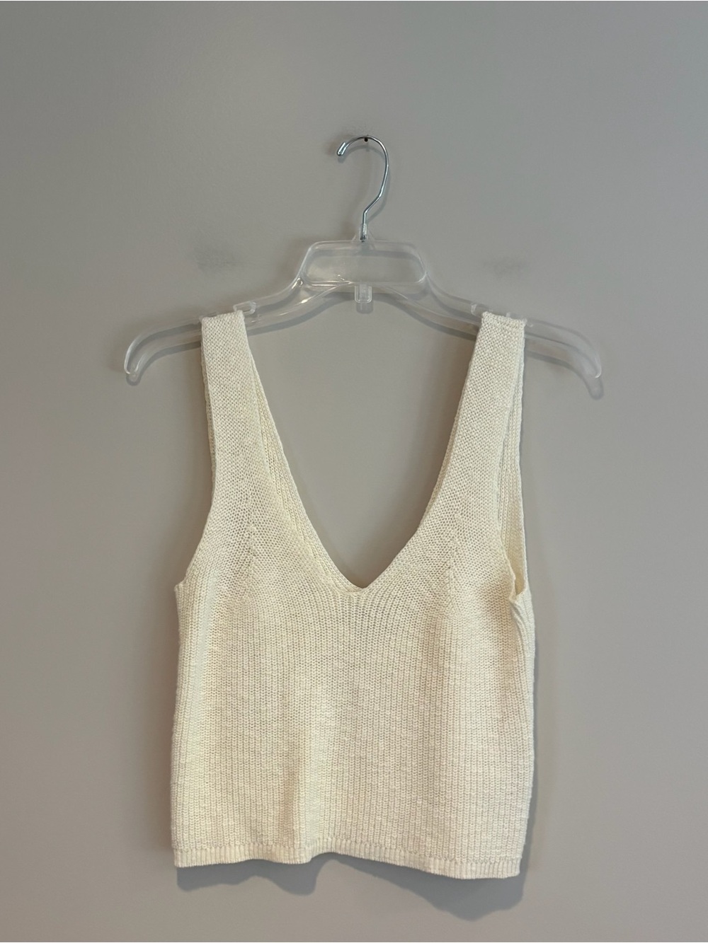 Madewell Cream Knit V-Neck Tank Top Size XS
